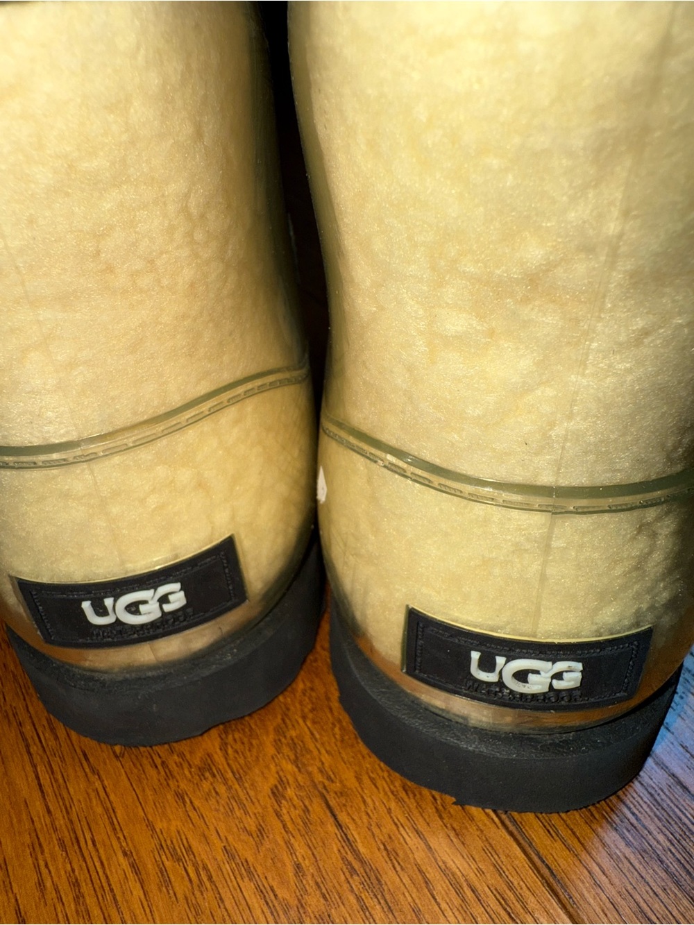 UGG Kids Pale Yellow Shearling Rain Boot - Picture 12 of 13